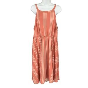 Torrid‎ Dress Womens Sz 2x Coral Stripe Keyhole Back Cruise Resortwear Travel